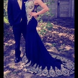 Black & Gold prom dress. Been worn once!